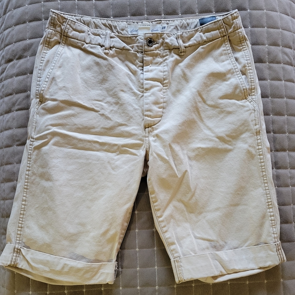 H&M Men's Tan Flat Front Shorts
